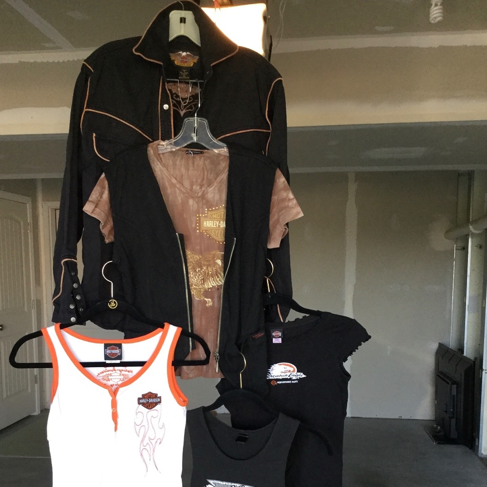 Harley Davidson T shirts + Sandals - Size 8.5